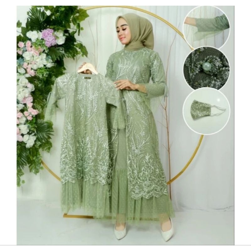 couple gamis ibu dan anak / gamis muslim / kebaya anak / kebaya muslim / gamis terbaru / gamis ibu d