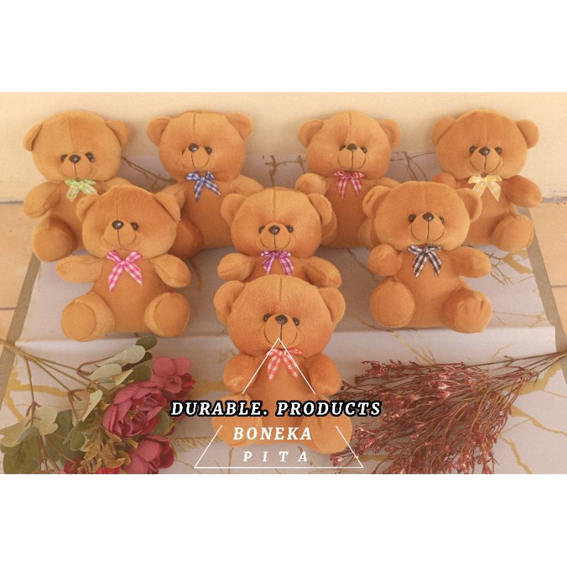 BONEKA DASI PITA KOTAK-KOTAK / BONEKA MINI / BONEKA BOUQUET / BONEKA WARNA COKLAT