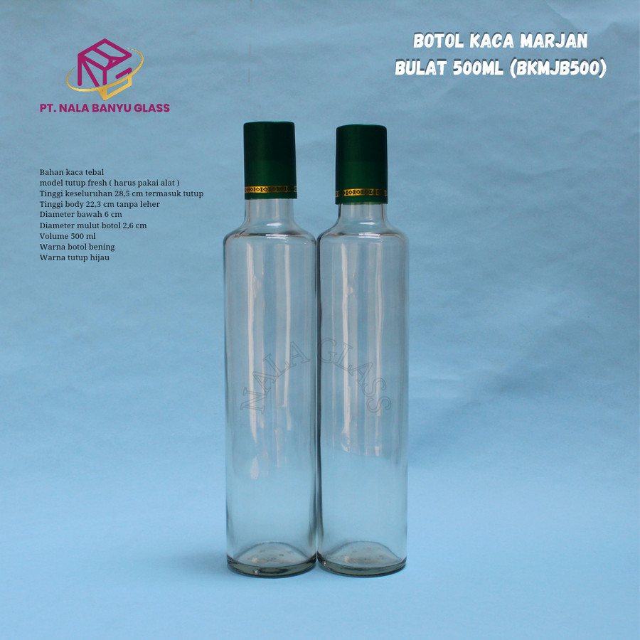 BKMJB500 botol kaca 500ml olive oil / botol kaca minyak 500ml / botol madu 500ml
