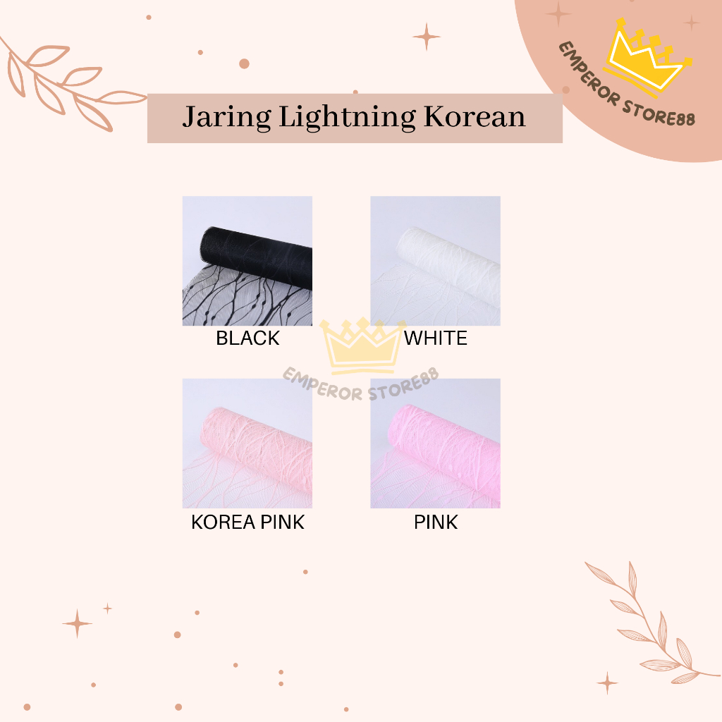 

Flower Wrapping Paper Jaring Lightning Korean 50 x 50 cm Lembaran Polynet / Kertas Buket Bunga Florist