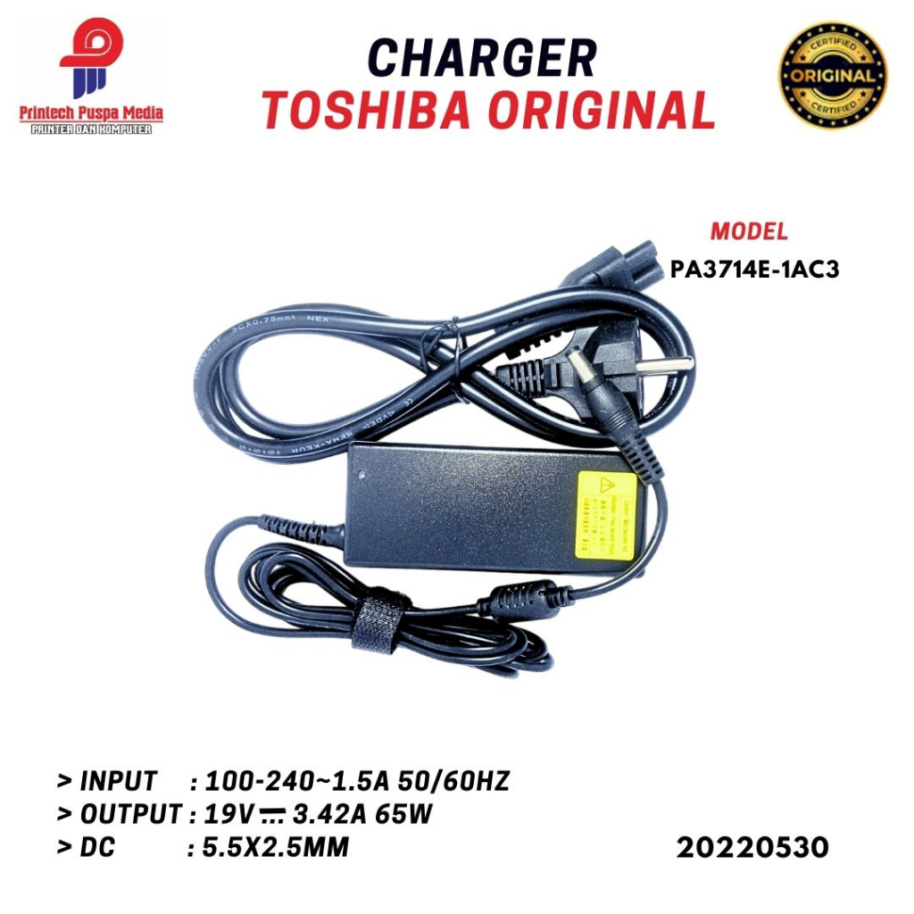 CHARGER TOSHIBA ORIGINAL  MODEL: PA3714E-1AC3