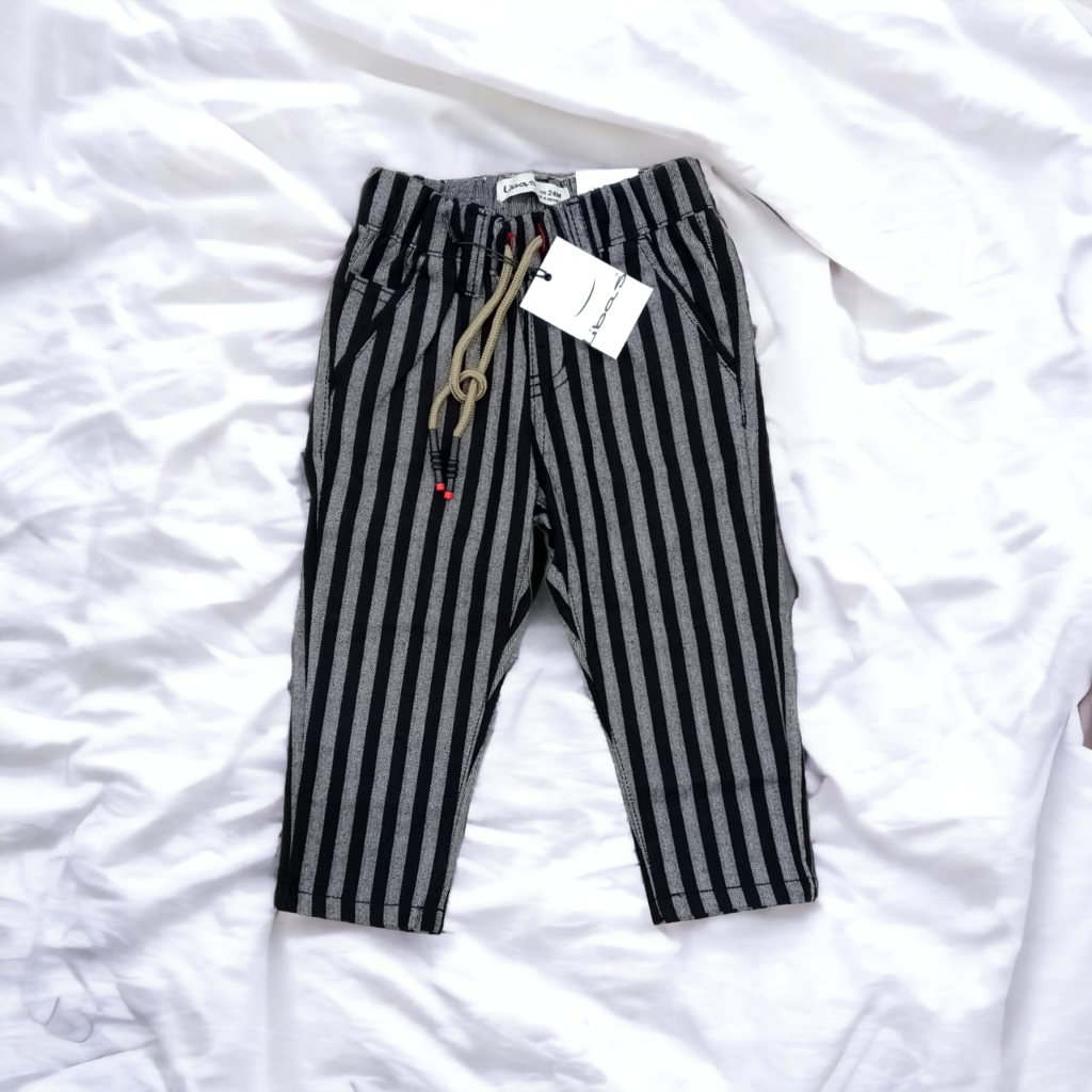 Celana Panjang Joger Tartan Chinos Anak 1-13 Tahun Warna Hitam Abu Salur Premium By Libas
