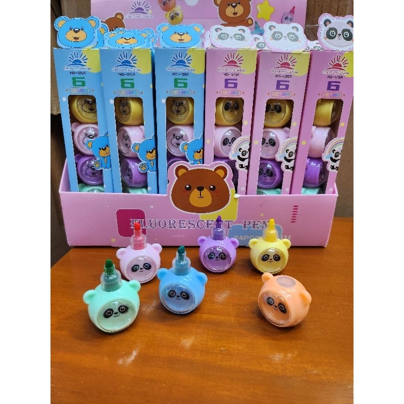 

STABILO HIGHLIGHTER PANDA AND BEAR ISI 6 PCS WARNA WARNI