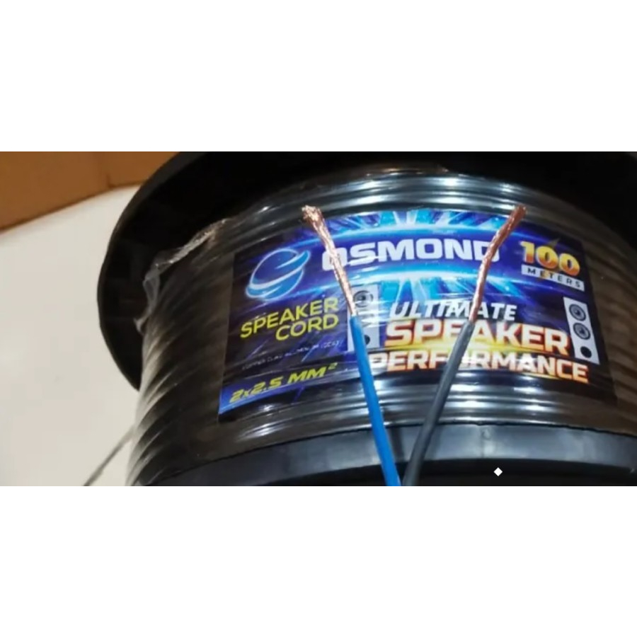 Kabel Speaker OSMOND 2 x 2,5 (isi 2) Original Tembaga Lentur 100m