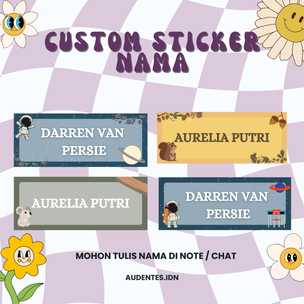 STICKER NAMA ANAK | STICKER BUKU | STICKER NAMA | STICKER SEKOLAH CUSTOM | LABEL NAMA