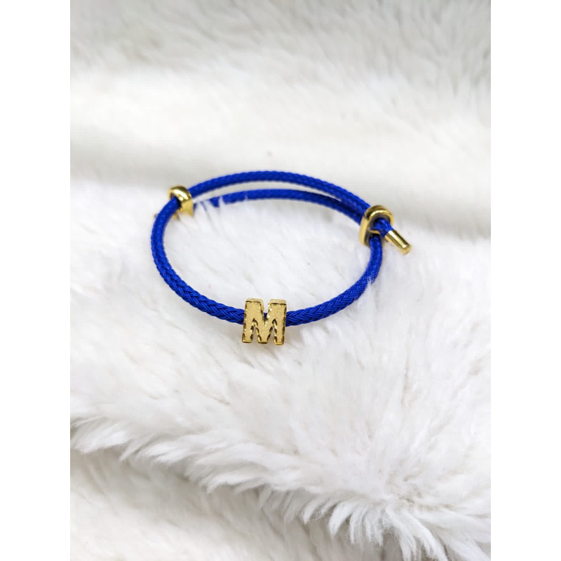 Gelang Tali Emas Charm Huruf M 16k 70%