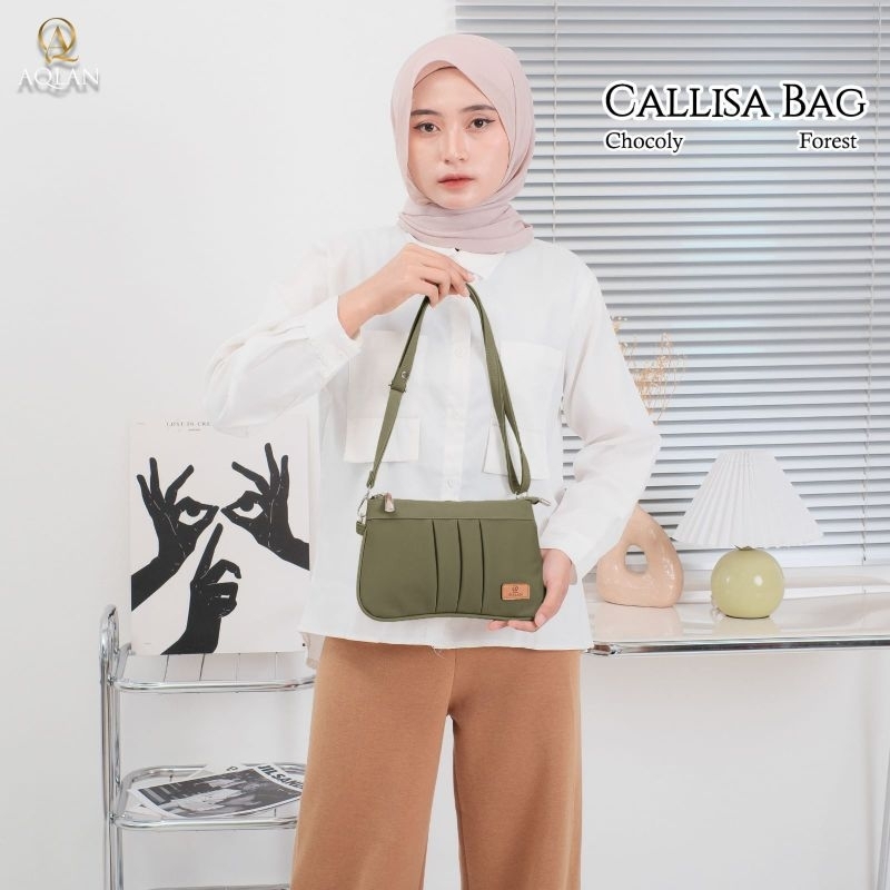 TAS SELEMPANG CALLISA BAG BY AQLAN BAHAN CHOCOLY PREMIUM ANTI AIR