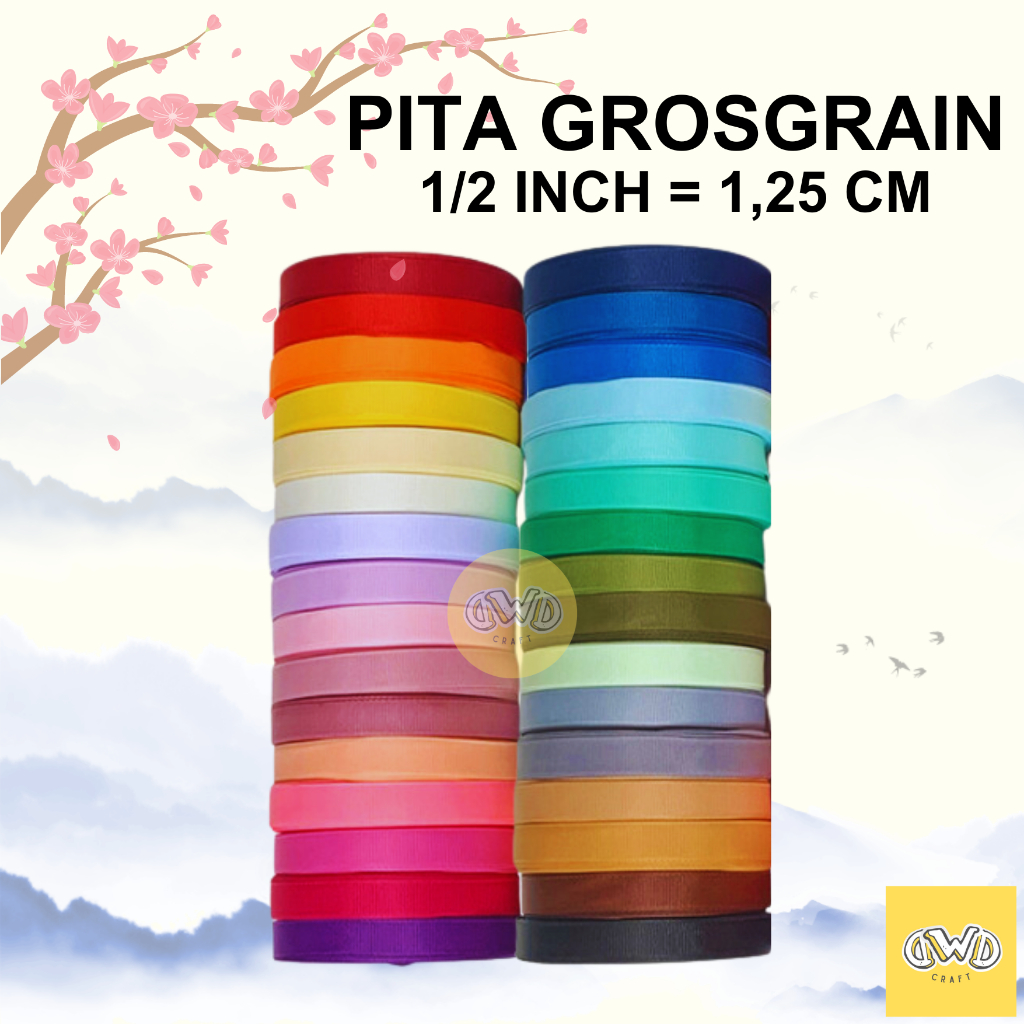 

Pita Grossgrain 1/2 inchi ( 1.25cm ) per Roll -/+ 18meter