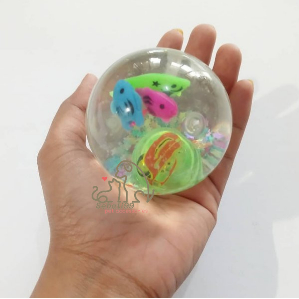 Mainan Anak Bola Karet Ikan Lampu - BOLA BEKEL BOLA PANTUL BOLA KARET AIR
