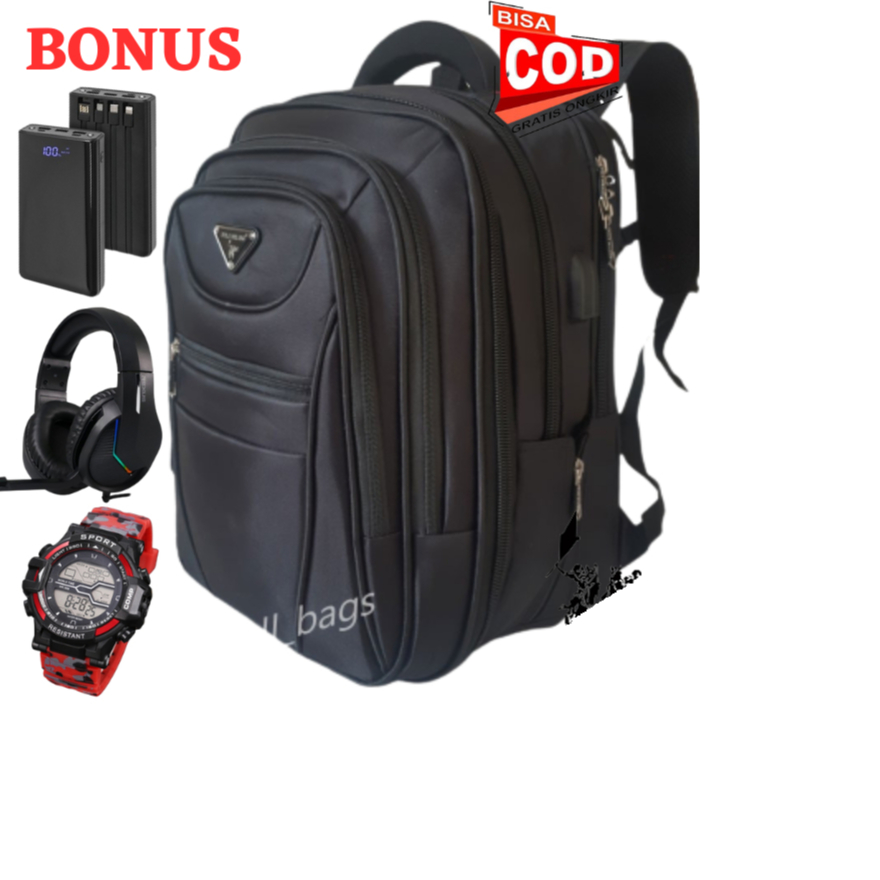 ( BONUS POWERBANK ) TAS RANSEL PRIA TERBARU TAS RANSEL POLO MILANO