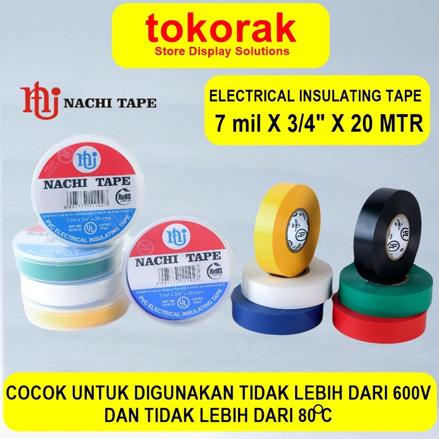 

NACHI ISOLASI LISTRIK SOLASI KABEL SELOTIP HITAM LAKBAN PVC ELECTRICAL
