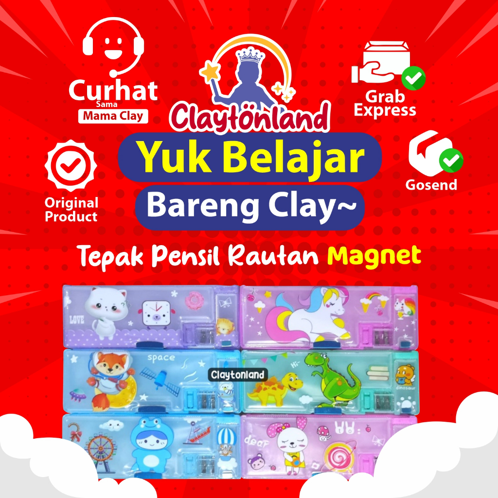 

Tempat Pensil Magnet / Pencil Case Magnet + Rautan Sharpener / Tepak Magnet 2 Sisi DZ-8066