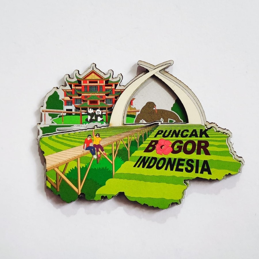 Souvenir magnet kulkas Puncak Bogor Jawa Barat oleh negara Indonesia