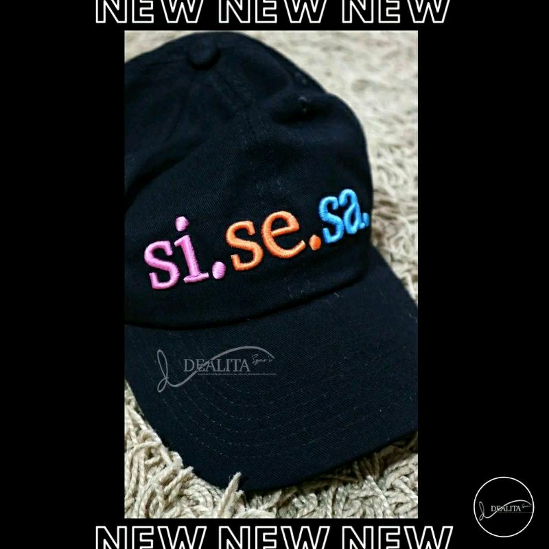 Sisesa Hat Topi Black Hitam Pink Fuschia