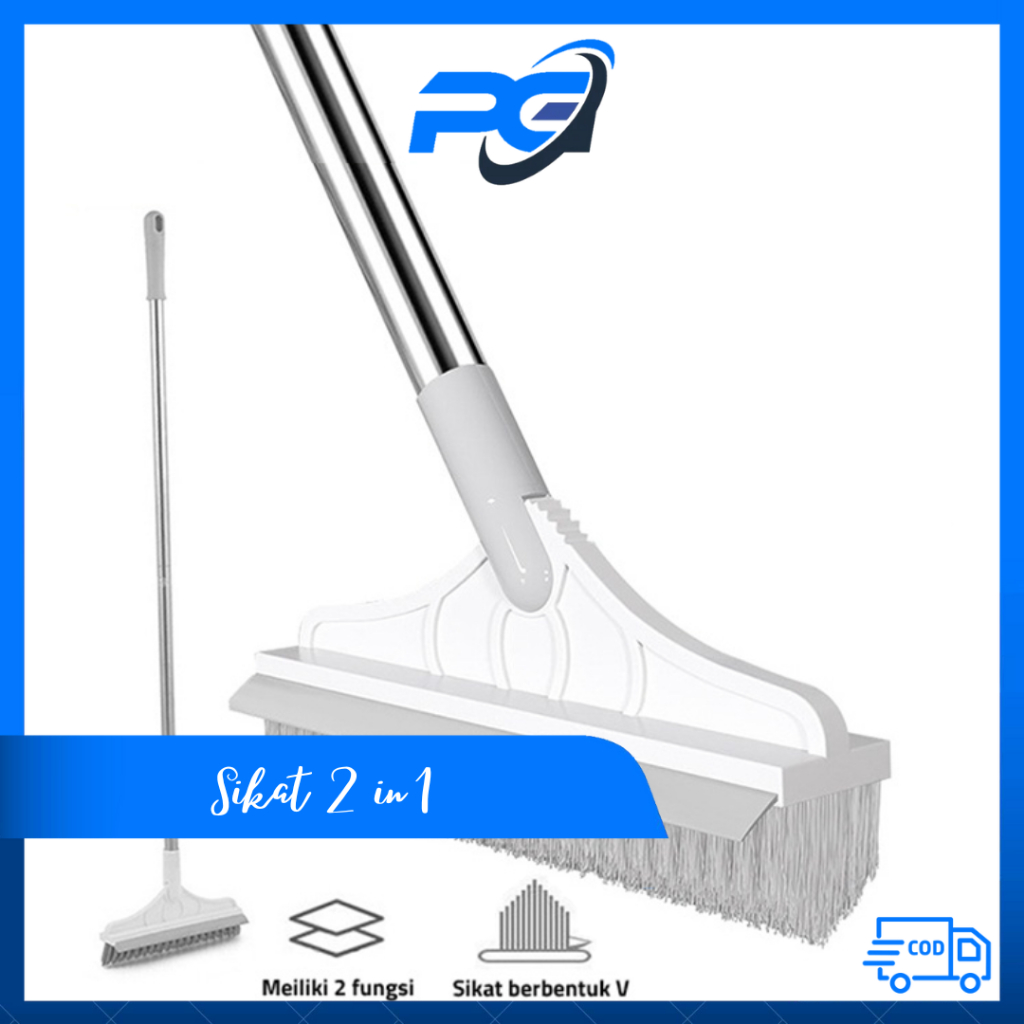 PUGA - SIKAT DORONG KAMAR MANDI | SIKAT TOILET 2IN1 | SIKAT LANTAI KAMAR MANDI | SIKAT PEMBERSIH DIN