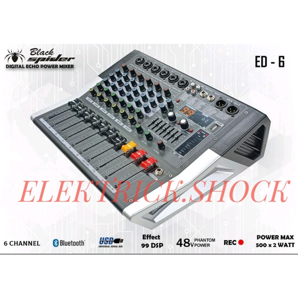 POWER MIXER BLACKSPIDER ED 6 / BLACK SPIDER ED6 6 CHANNEL