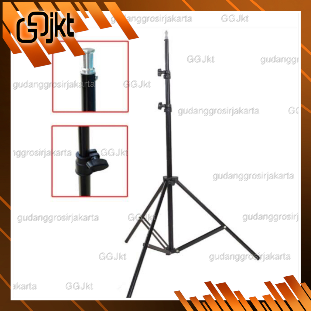 PORTABLE LIGHT STAND TRIPOD 2M / 200 CM FOR STUDIO LIGHTING / RING LIGHT FREE TAS & HOLDER U