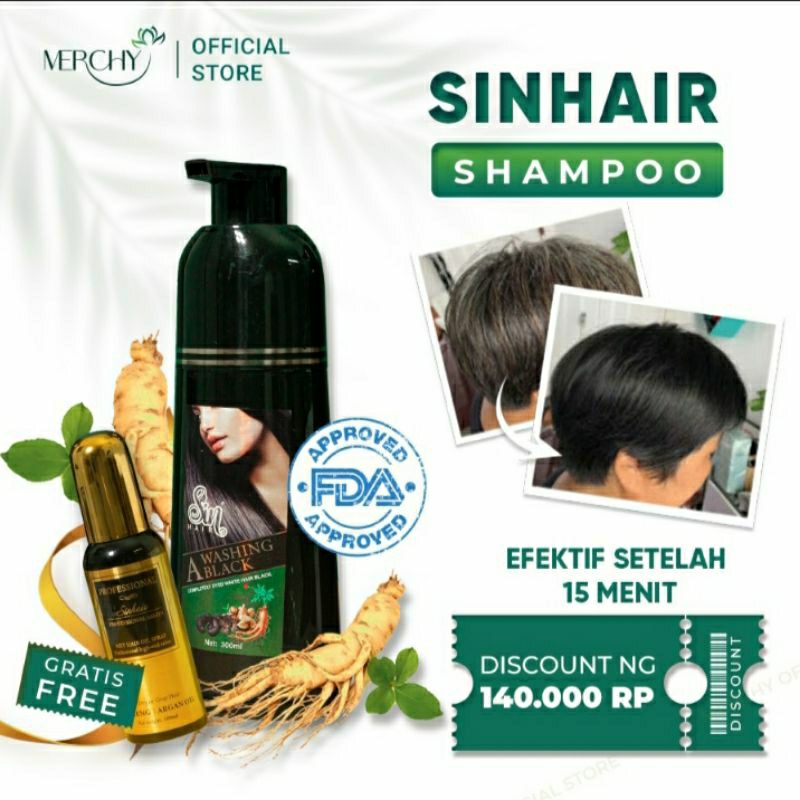 SIN HAIR SHAMPO PENGHITAM UBAN IMPORT JEPANG ORIGINAL HITAM & COKELAT