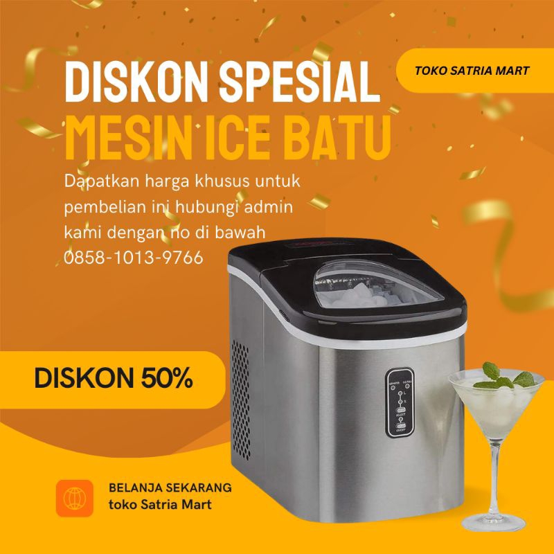 

Mesin Es Batu Iceler Bullet Ice Maker 20kg/24Jam Mesin Stainless