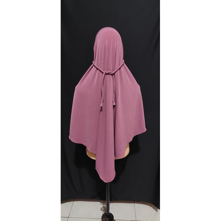 Hijab instan prisket tali kepang ulir/ Bergo Pet Plisket Tali Tambang