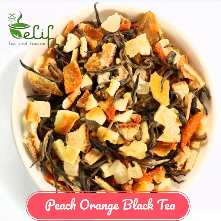 

ELIF TEA Peach Orange Black Tea : White Peach Fruit, Orange Fruit and Black Tea