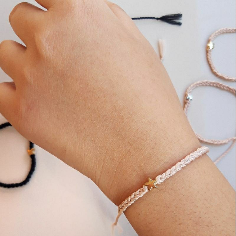 GELANG RAJUT SIMPLE MANIK MINI SHINE/GELANG COUPLE/GELANG PERSAHABATAN [3]