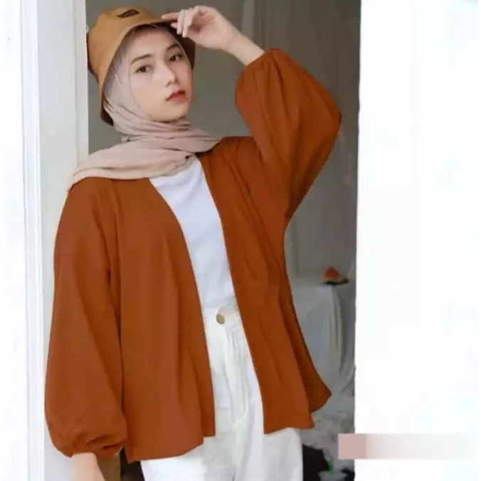 Auter dania cardigan baju wanita lengan panjang model balon ootd terbaru