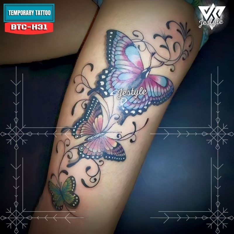 [BTC-H31] Tato Temporer Temporary Tattoo kupu-kupu