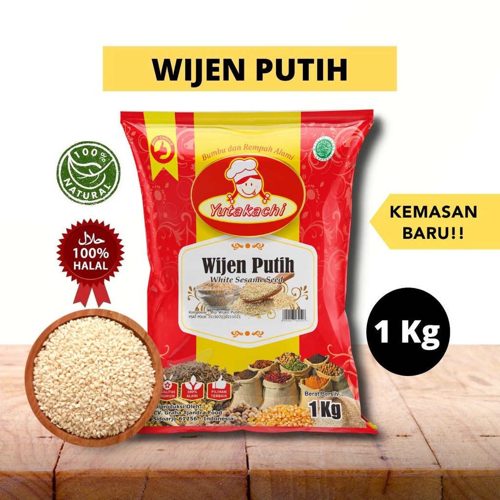 

Biji Wijen Putih 1 Kg Yutakachi / Wijen Putih Kualitas Super / White Sesame Seed / Topping Bahan Kue