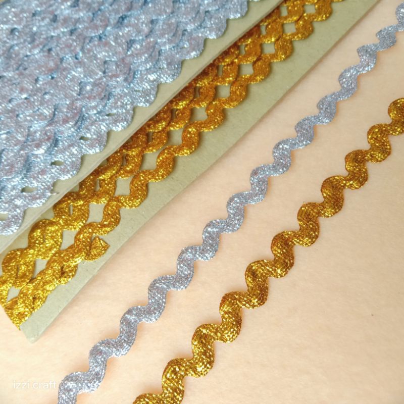 Renda biku gold silver renda Gliter renda karnaval hantaran