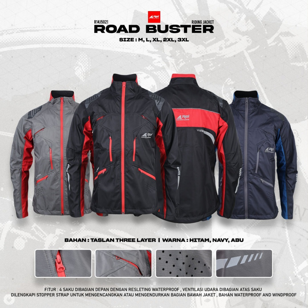 Jaket Riding Pria Road Buster Arei Outdoorgear