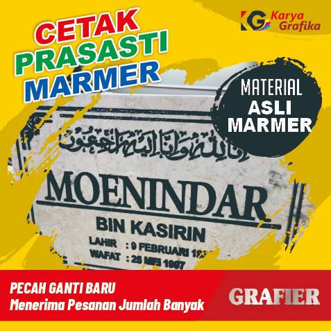 PRASASTI MARMER MURAH / PRASASTI TULISAN / PRASASTI BATU NISAN TERMURAH