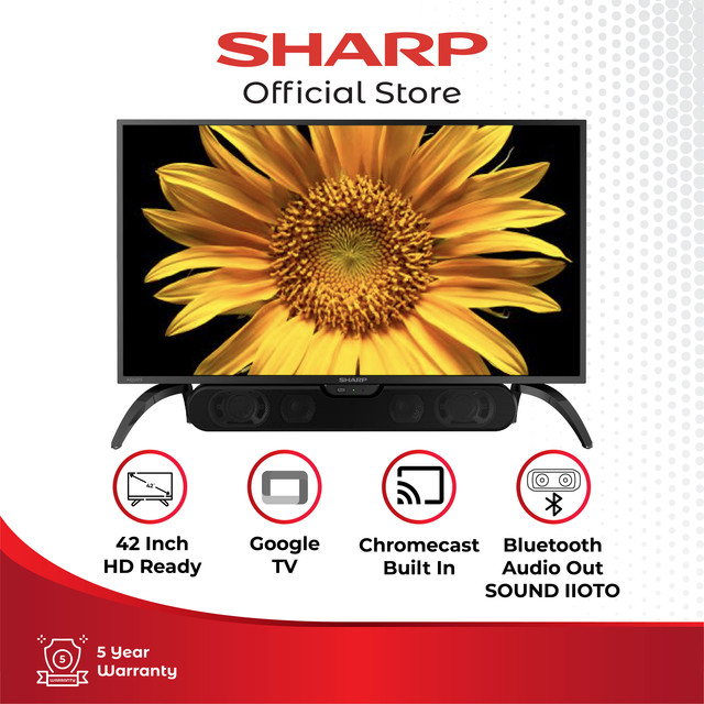 Sharp TV 2K GOOGLE 2T-C42EG1I-SB Include Sound Bar SHARP INDONESIA OFFICIAL SHOP