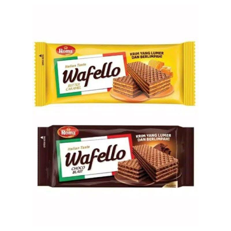 

WAFELLO 17gr Wafer cokelat dan caramel Makanan Cemilan Murah yang lumer dan berlimpah 1 Pack