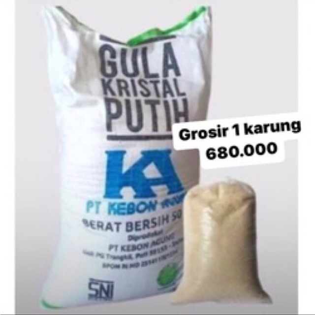 GROSIR GULA PASIR 50kg / 1karung gula pasir curah kiloan