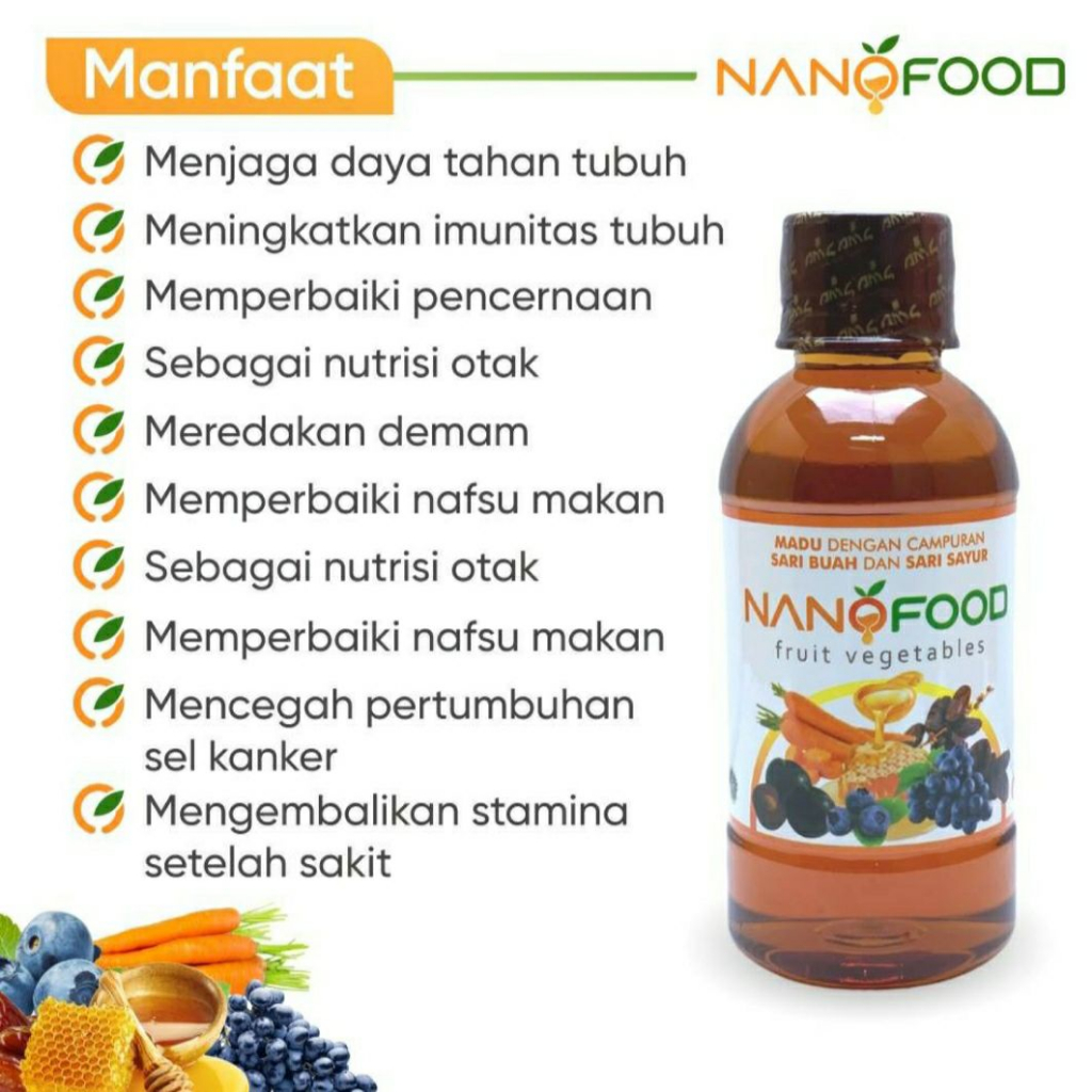 Madu Multivitamin NanoFood Suplemen Makanan Nano Food Untuk Daya Tahan Tubuh Penambah Nafsu Makan De
