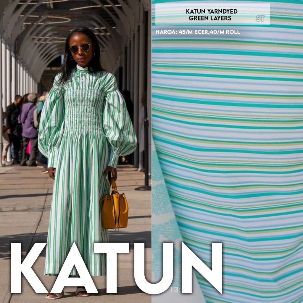 Katun Yarndyed Green Layers