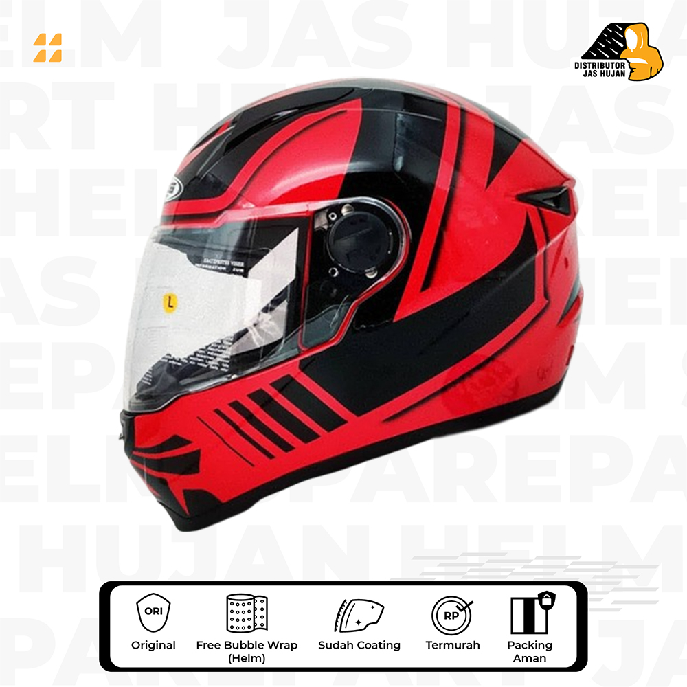 Helm Full Face Zeus 811 Red AL34 Black