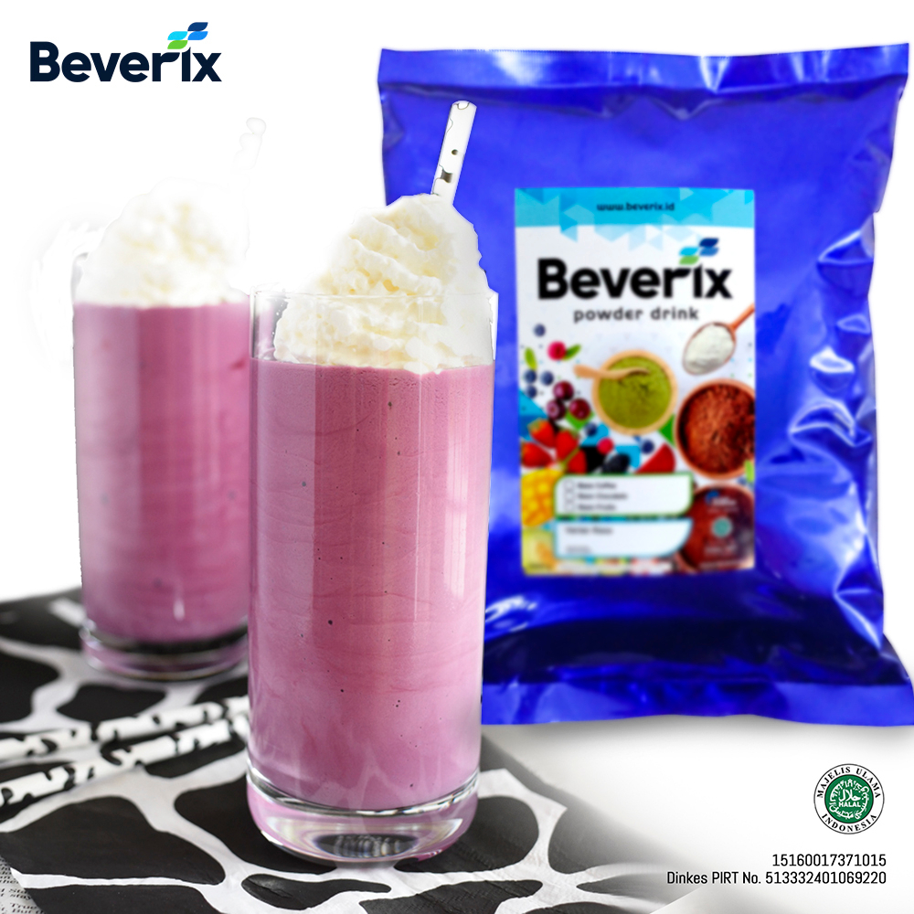 

Bubuk Minuman Milk Shake Rasa Blue Berry Beverix Fresh Powder Drink 1 Kg