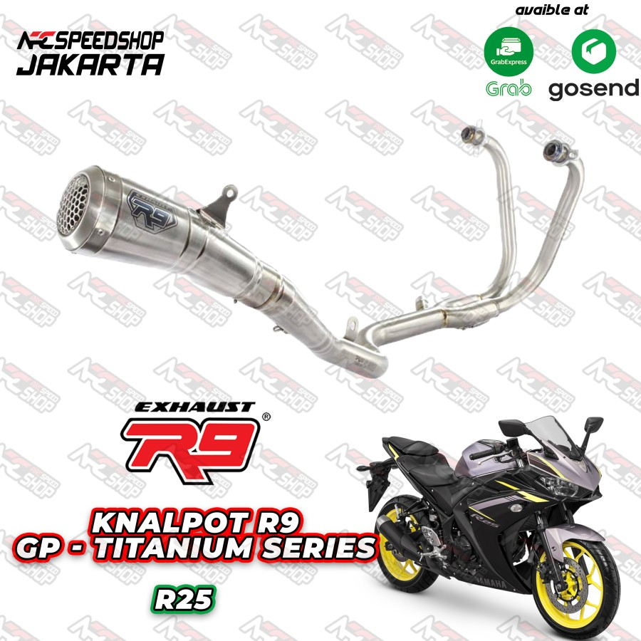 Knalpot R9 GP Series R25 / MT25 Titanium Fullsystem