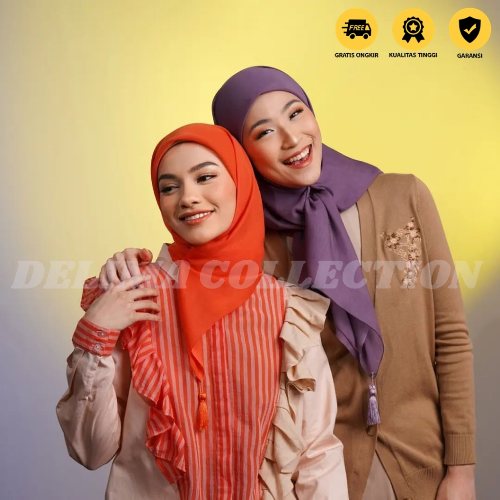 Hijab Segi Empat Paris Tassel Premium/Hijab Segi Empat Tassel Warna Terlengkap