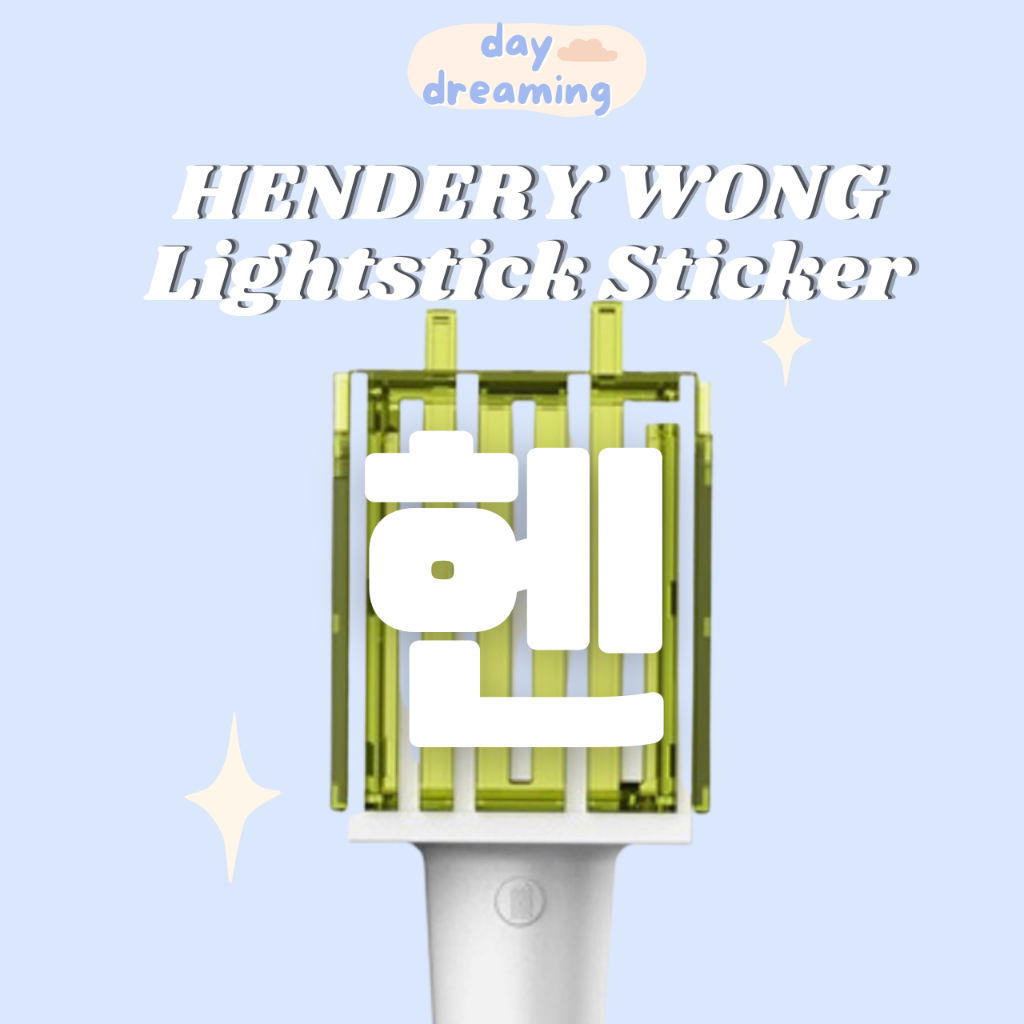 Hendery Wong Guanheng Lightstick Sticker Hangul NCT Reflective Way V Untuk Konser