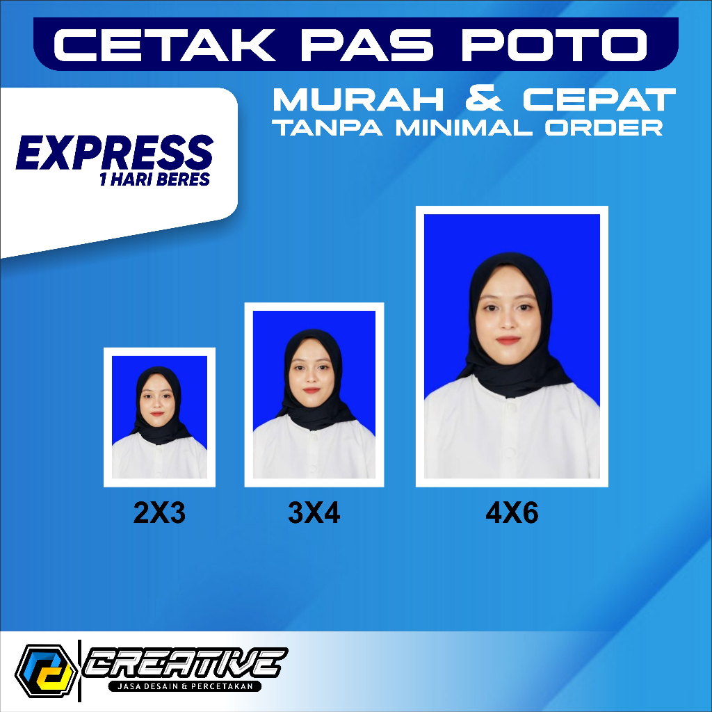 CETAK PAS FOTO EXPRESS 1 HARI JADI | PAS POTO IJAZAH/PERNIKAHAN/WISUDA/LAMARAN DLL