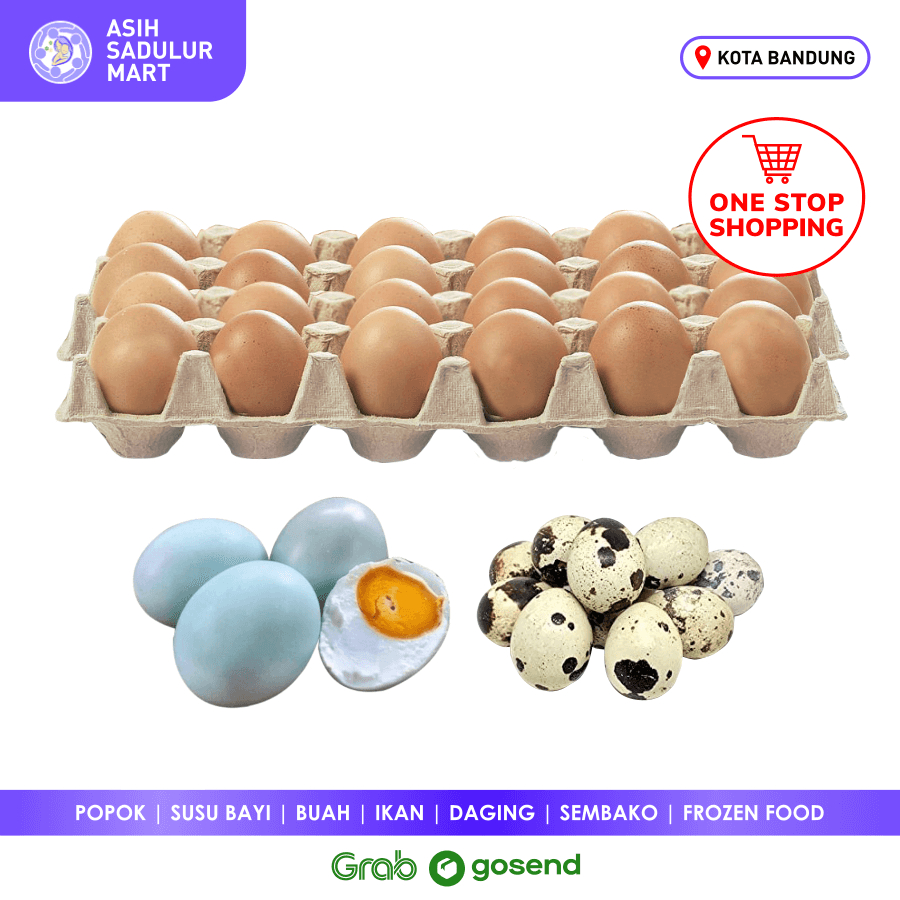 Telur Ayam Negeri 500g / 1kg | Telur Puyuh 250g | Telur Asin 5 Butir Fresh Promo Murah Bandung