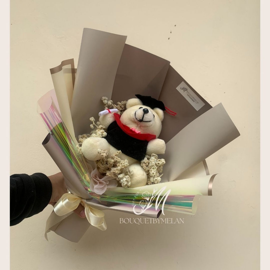 

buket boneka bouquet wisuda edelweis bunga ready