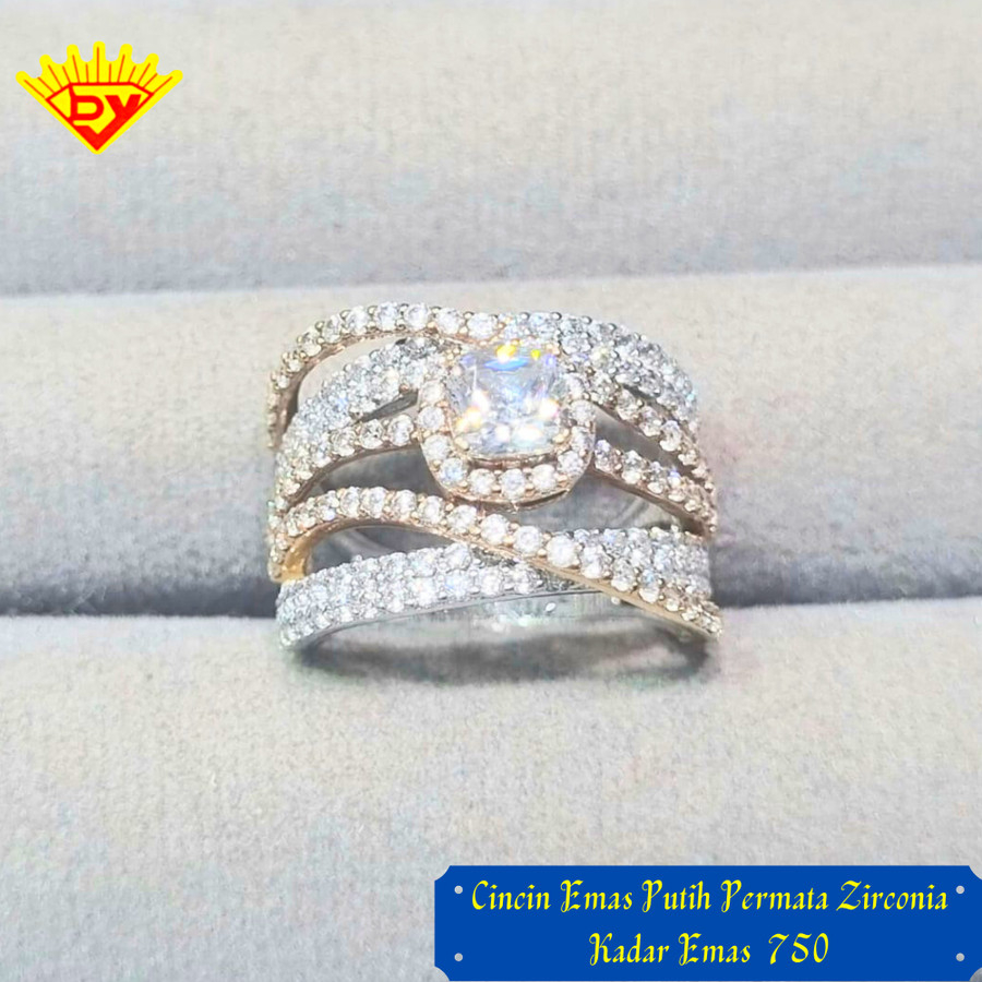 Cincin Emas Putih Kadar Emas 750