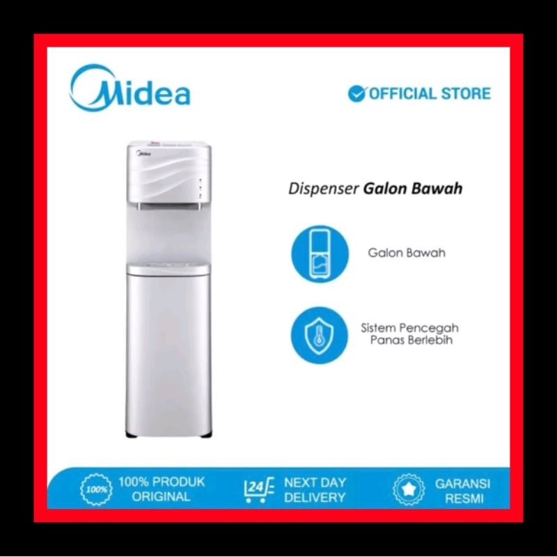 MIDEA Dispenser Galon Bawah YD-1634W Bottom Loading