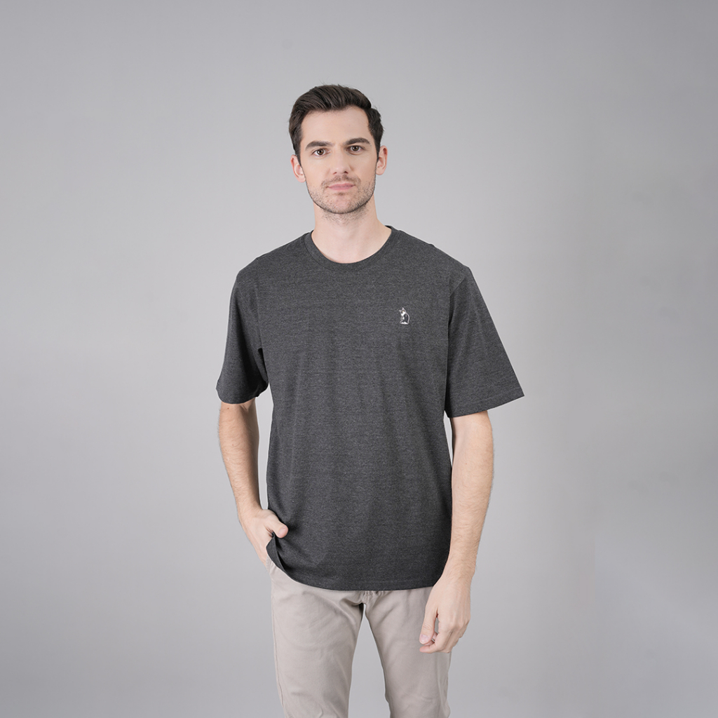 LGS Street - Kaos Oversize Casual Pria Lengan Pendek Motif Polos Basic Warna Abu-Abu Tua - SO.35.H01