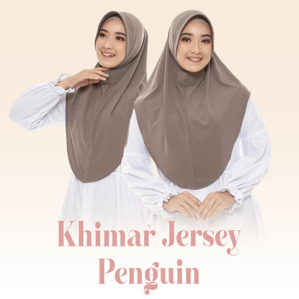 Khimar Jersey Premium / Khimar Penguin / Khimar Jersey / Khimar /Jilbab Kerudung Instant Pet Antem -