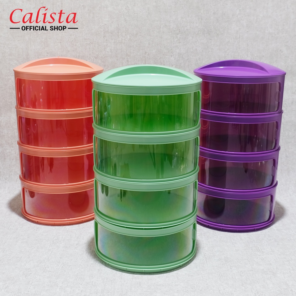 Tudung Saji Calista Susun 4 Warna/Food cover multilayer/penutup makanan tingkat